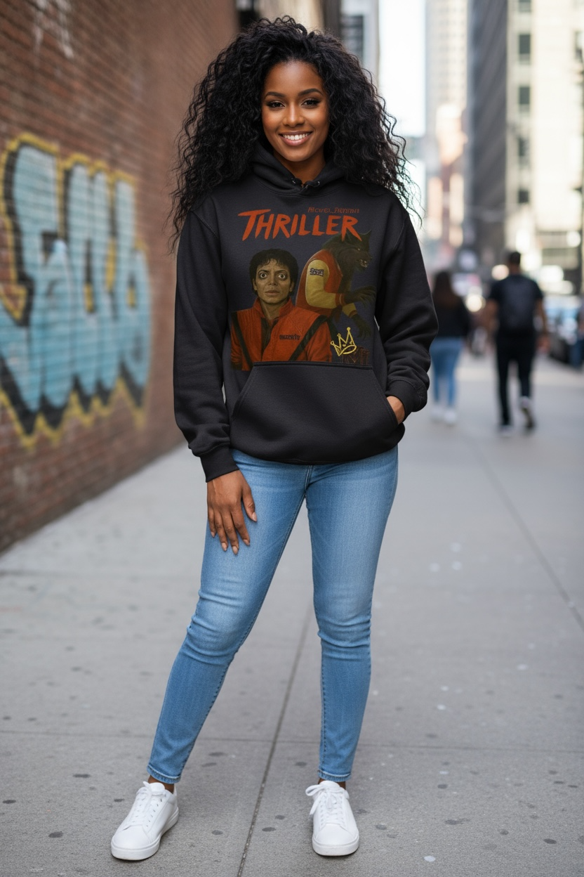 Thriller Frayed Enzyme Washed Fleece Hoodie - Memento Mori Clothing