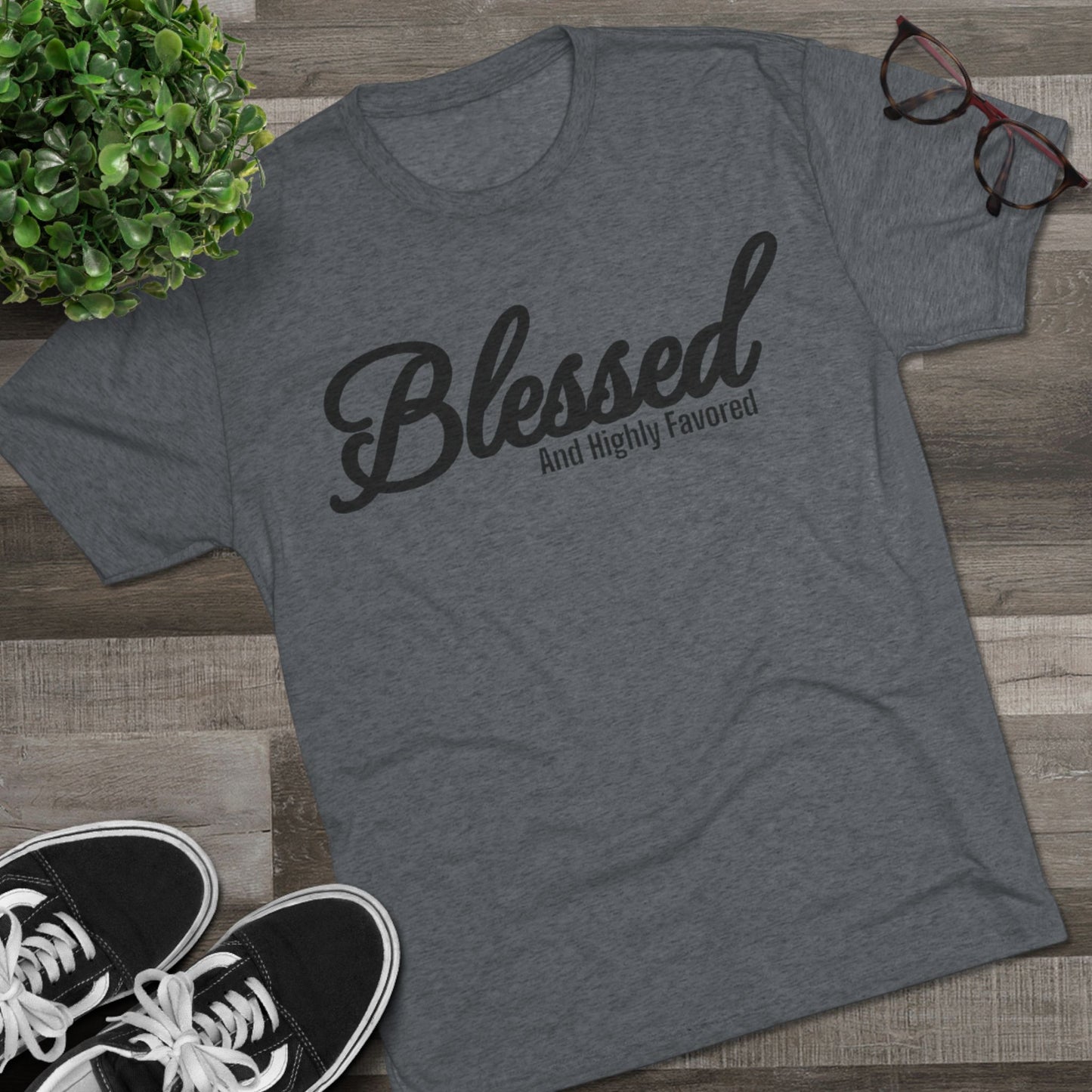Blessed Unisex Tri-Blend Crew Tee - Memento Mori Clothing
