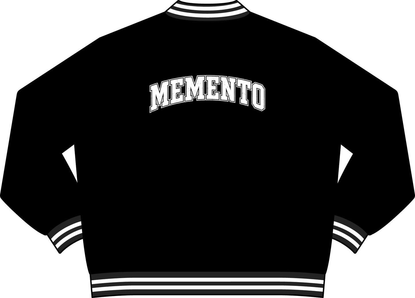 Memento Varsity Bomber Jacket - Black Collegiate Letterman Jacket
