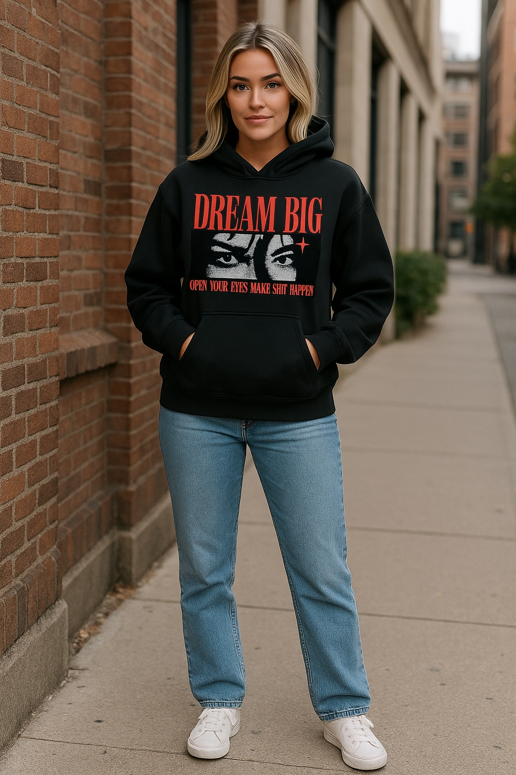 DREAM BIG Fleeced Hoodie - Memento Mori Clothing
