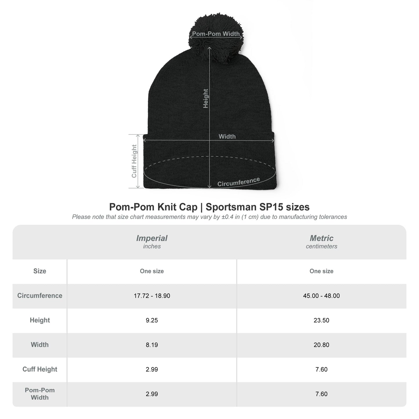 Ohio Embroidered Pom-Pom Knit Cap