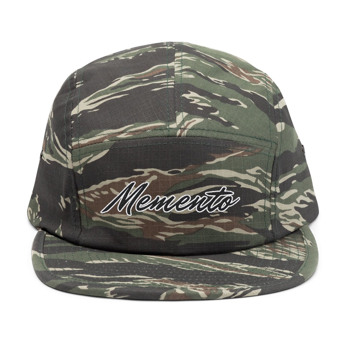 Embroidered 5 Panel Cap - Memento Logo Design - Memento Mori Clothing