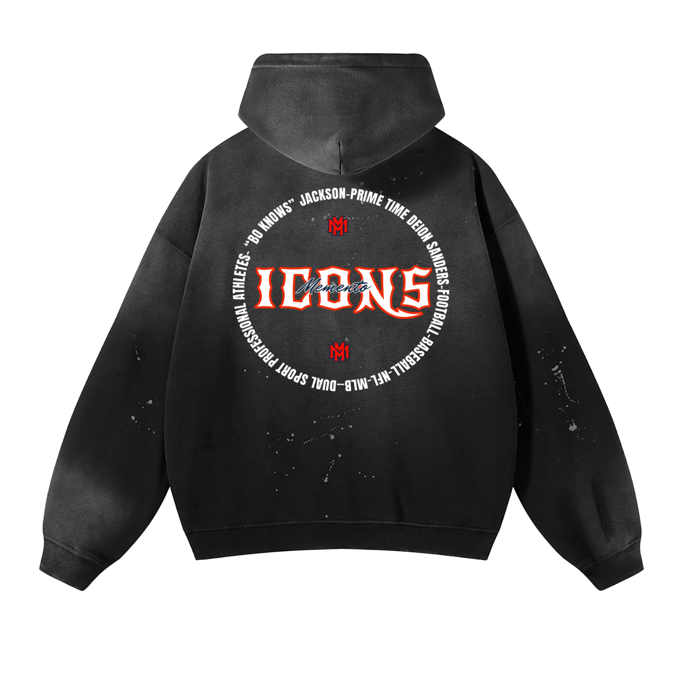 Bo and Prime Vintage Washed Frayed Fleece Hoodie - Memento Mori Clothing