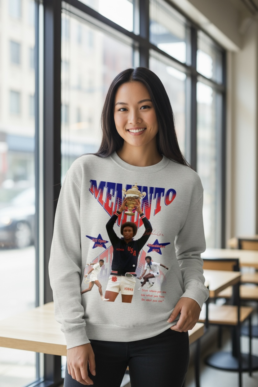 Arthur Ashe Fleeced Sweatshirt - Memento Mori Clothing
