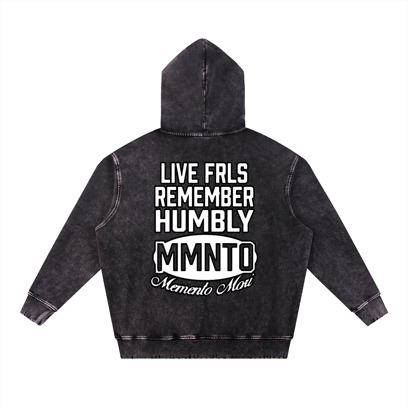 Memento Snow Wash Hand-Frayed Heavyweight  Hoodie - Memento Mori Clothing
