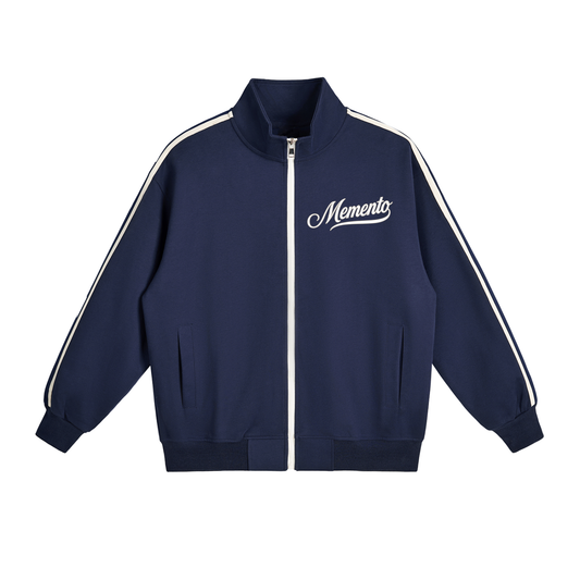 Contrast Side-Stripe Stand Collar  Jacket - Memento Mori Clothing