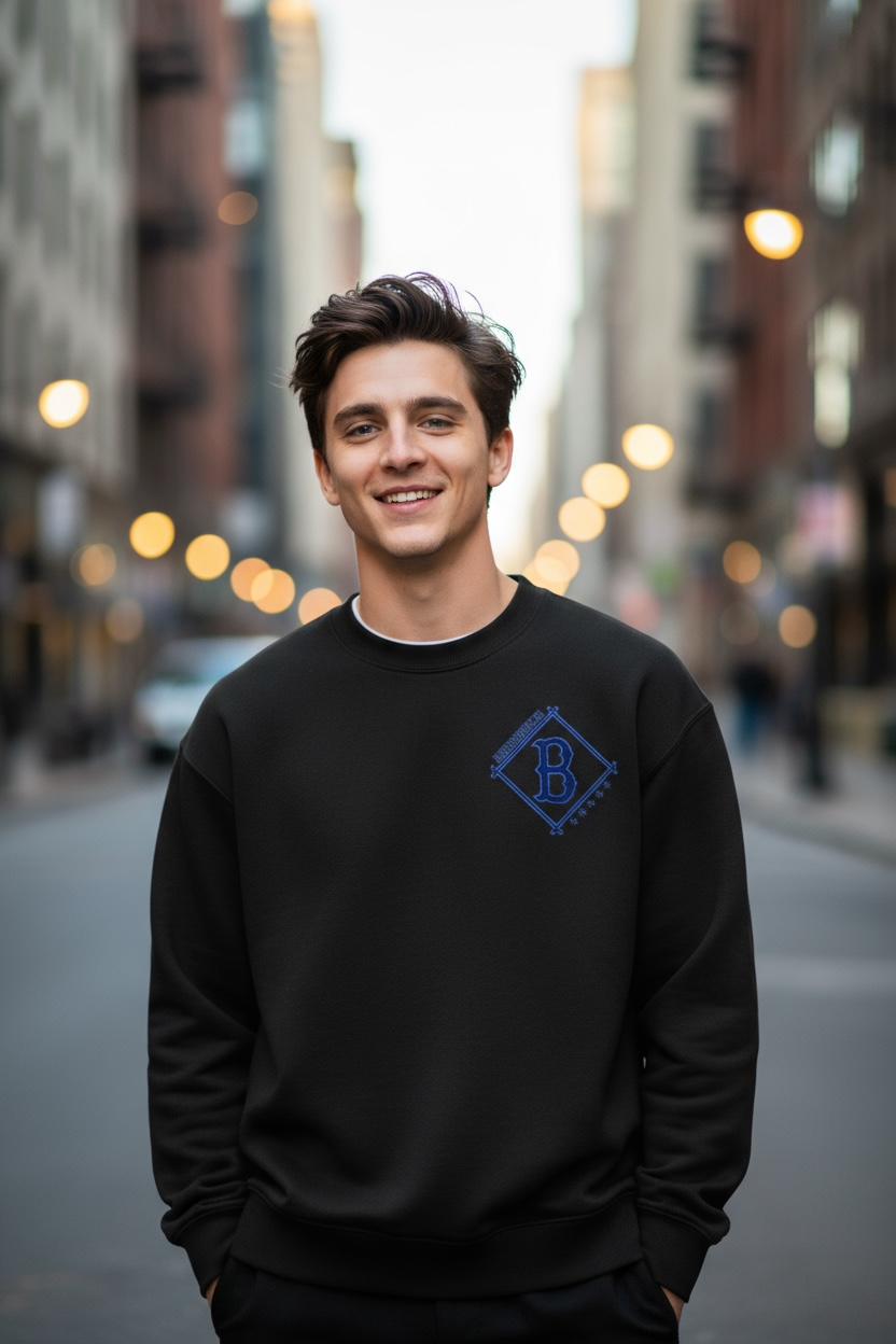 Brooklyn JR Side Slit Crewneck Sweatshirt - Memento Mori Clothing