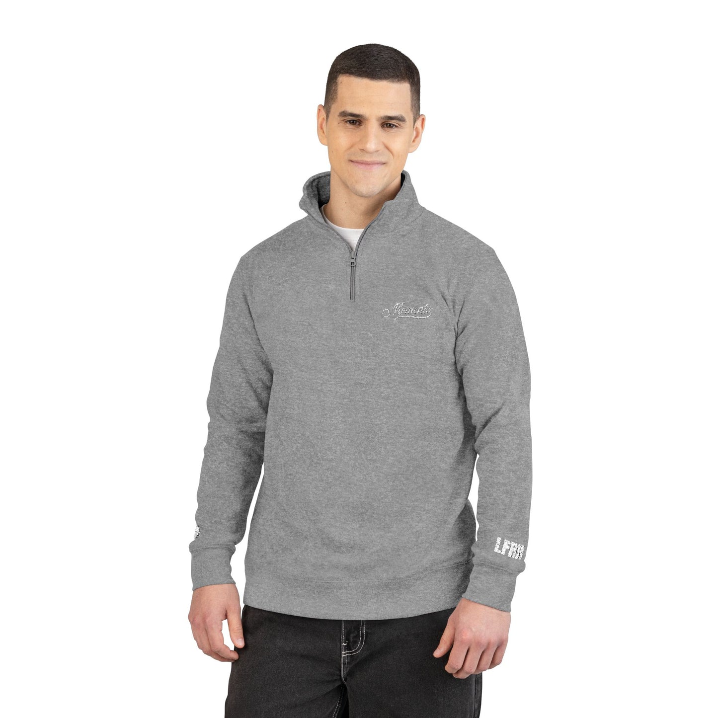 Fleece Pullover Embroidered with Memento Mori LFRH Live Fearless, Remember Humbly