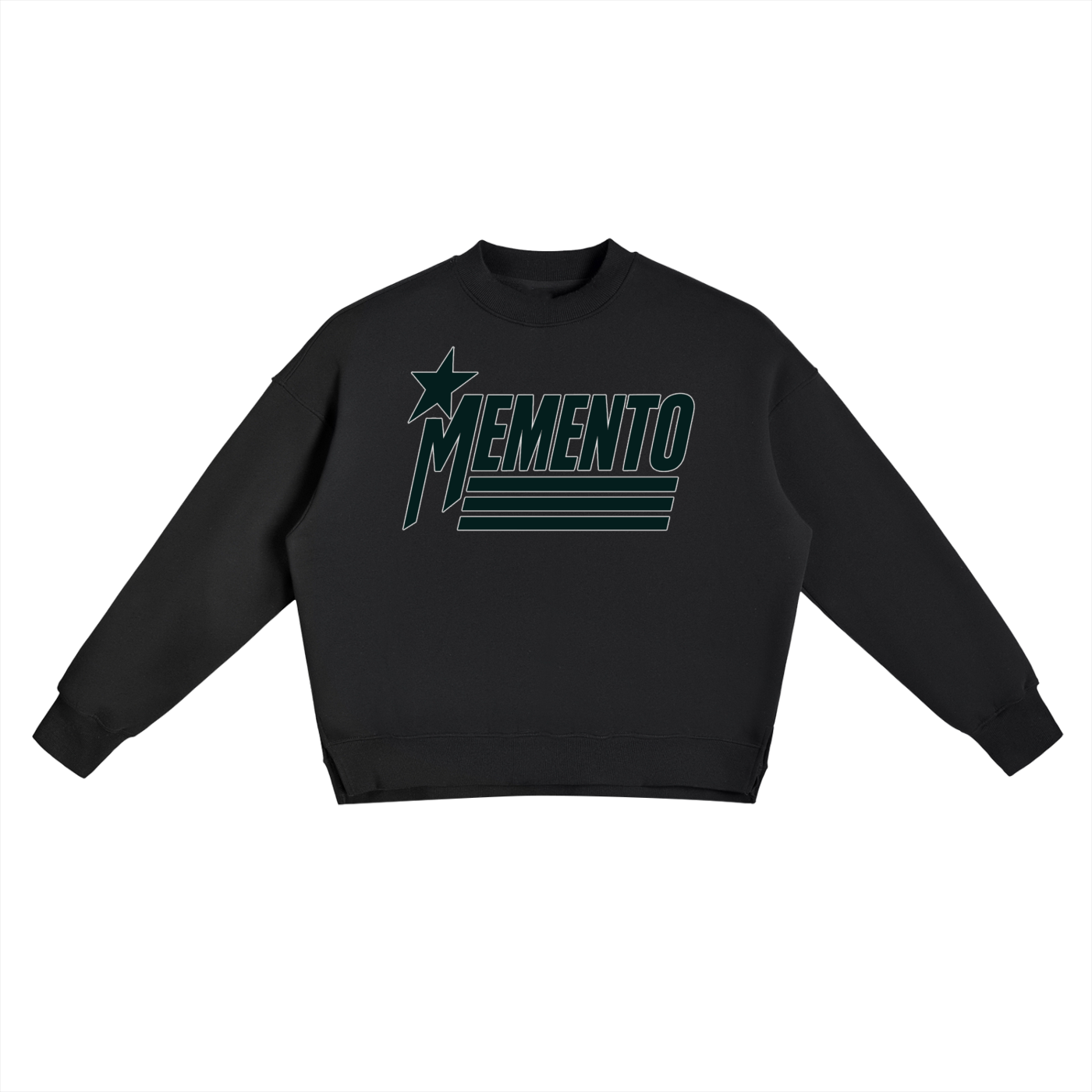 Fleece Side Slit Crewneck Sweatshirt - Memento Mori Clothing