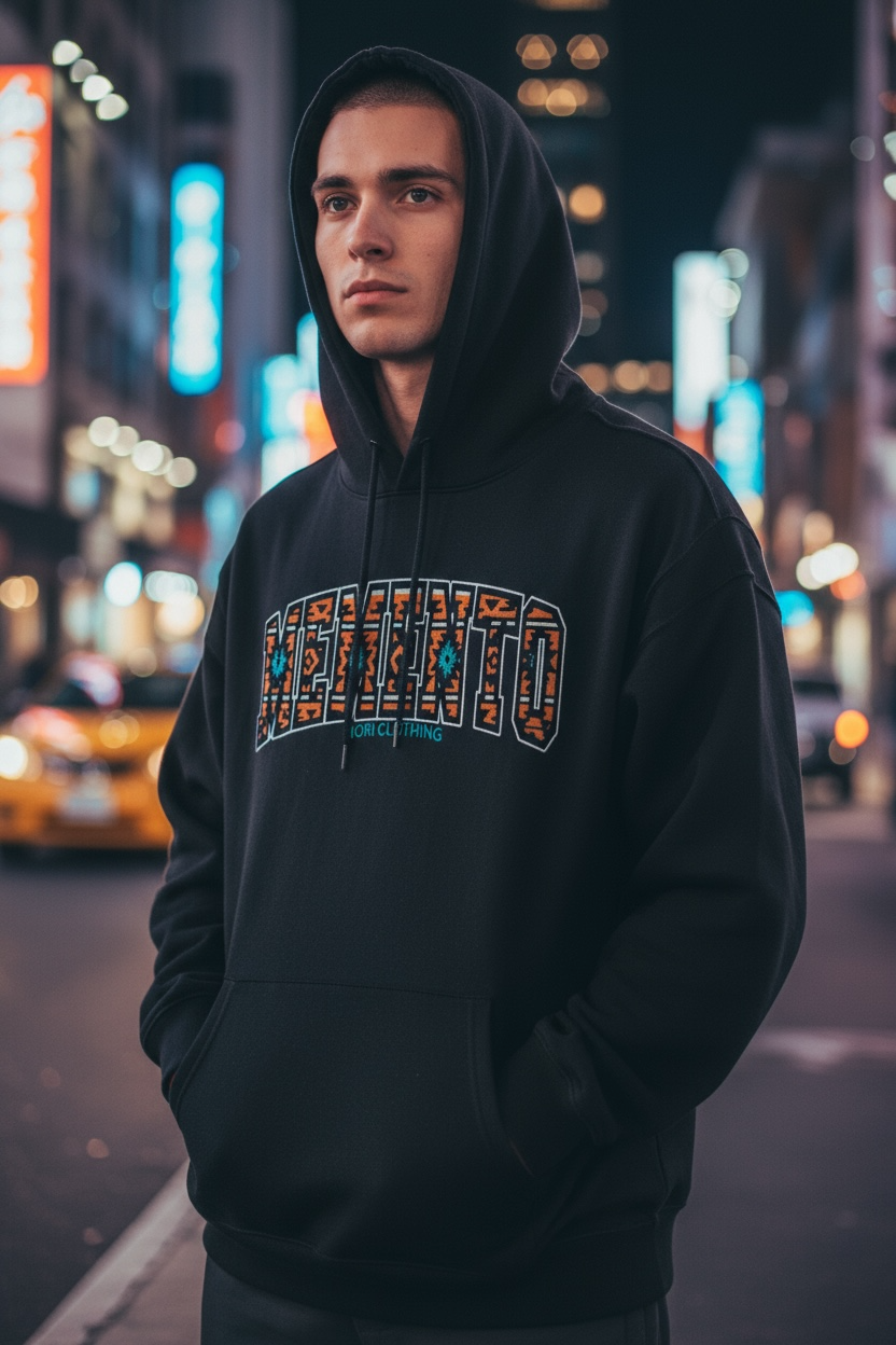 Contrast Tape Raw Edge Double Layered Hoodie - Memento Mori Clothing