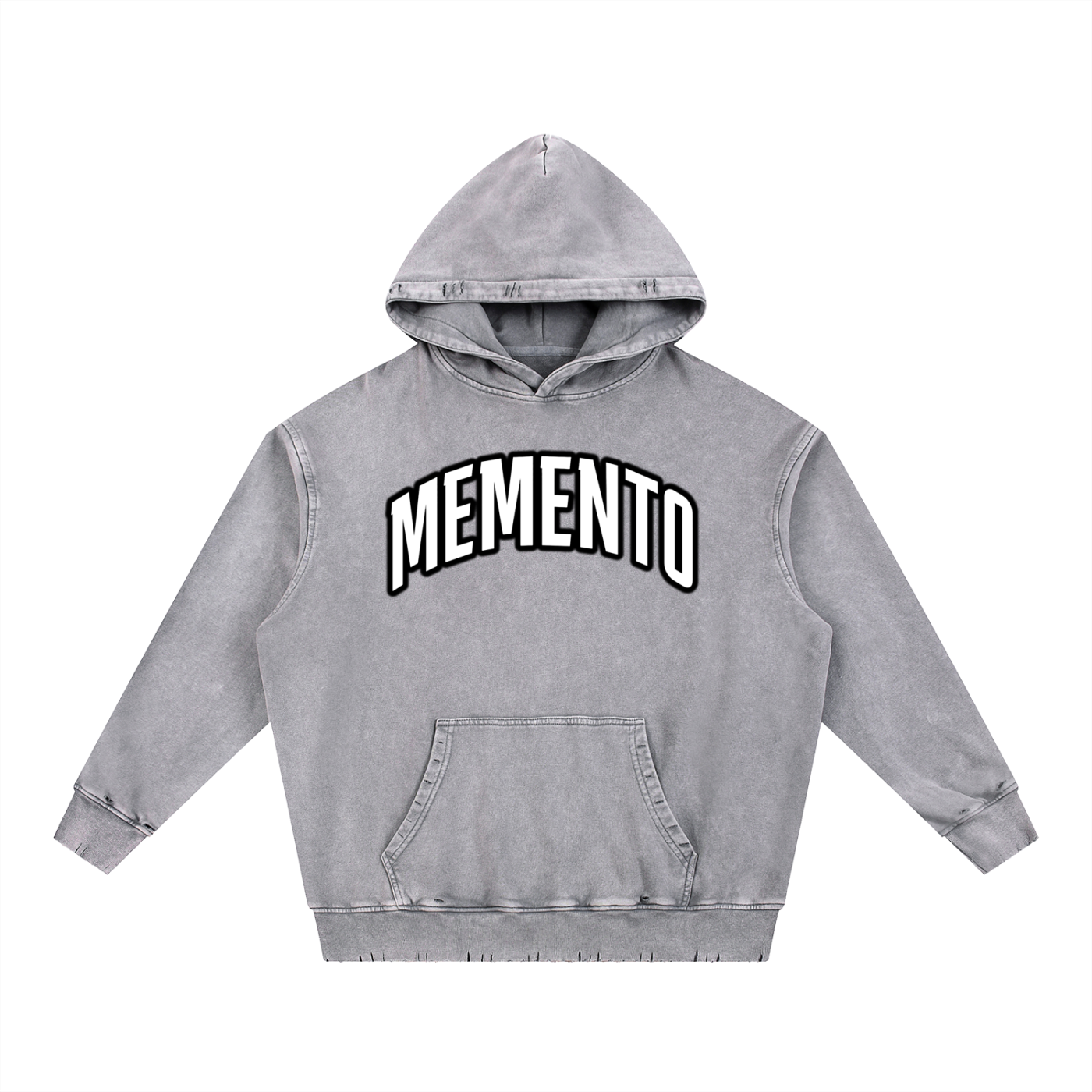 Memento Snow Wash Hand-Frayed Heavyweight  Hoodie - Memento Mori Clothing