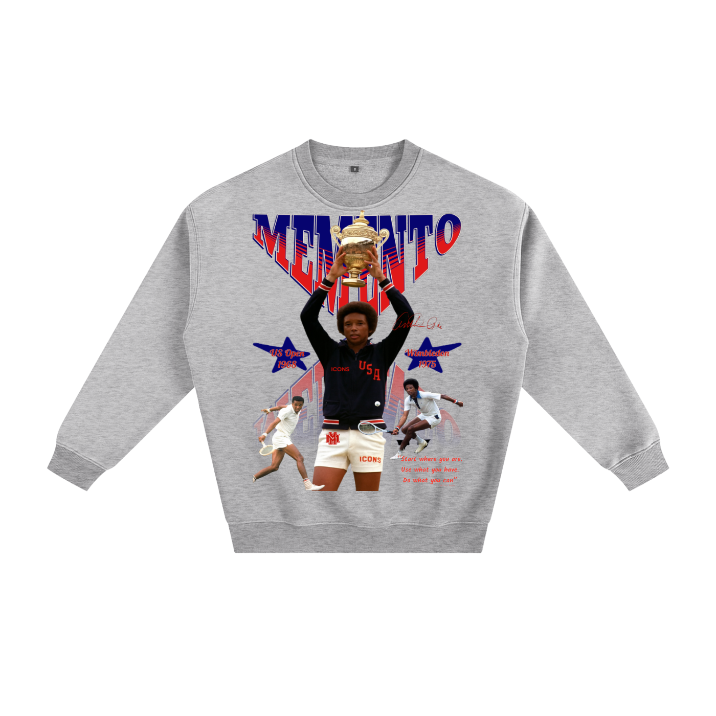 Arthur Ashe Fleeced Sweatshirt - Memento Mori Clothing