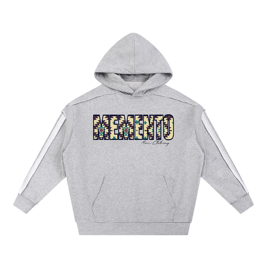 Aztec Memento Raw Edge Double Layered Hoodie - Memento Mori Clothing
