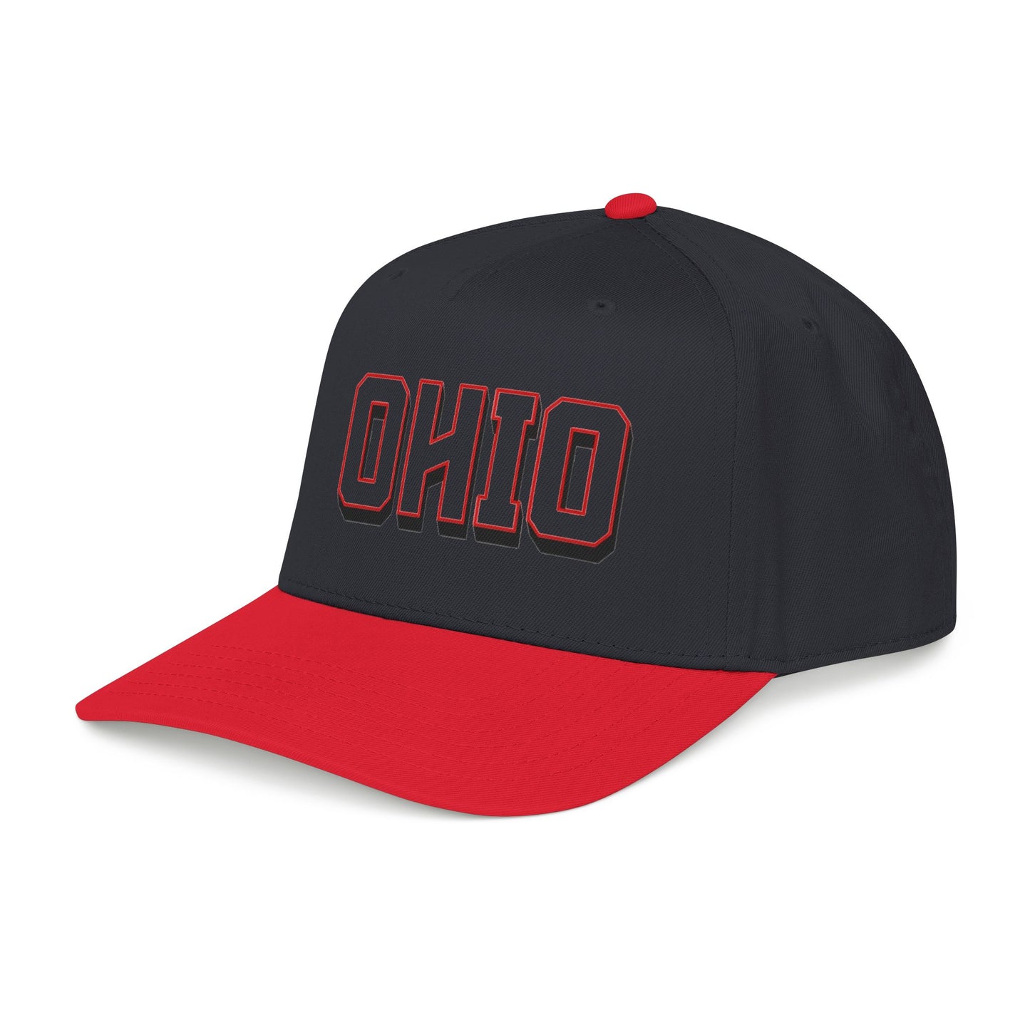 Ohio Embroidered Baseball Cap - Retro Chunky Lettering Hat