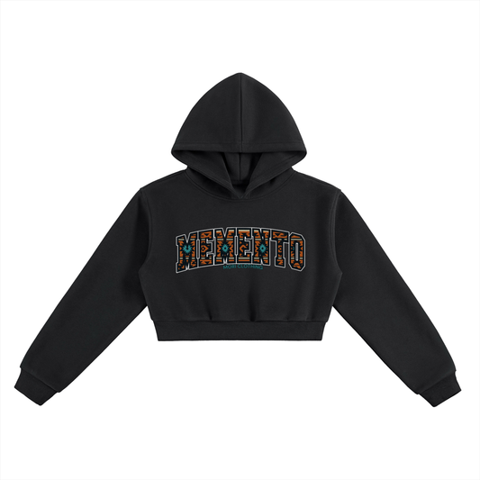 Memento Aztec Cropped Hoodie - Memento Mori Clothing