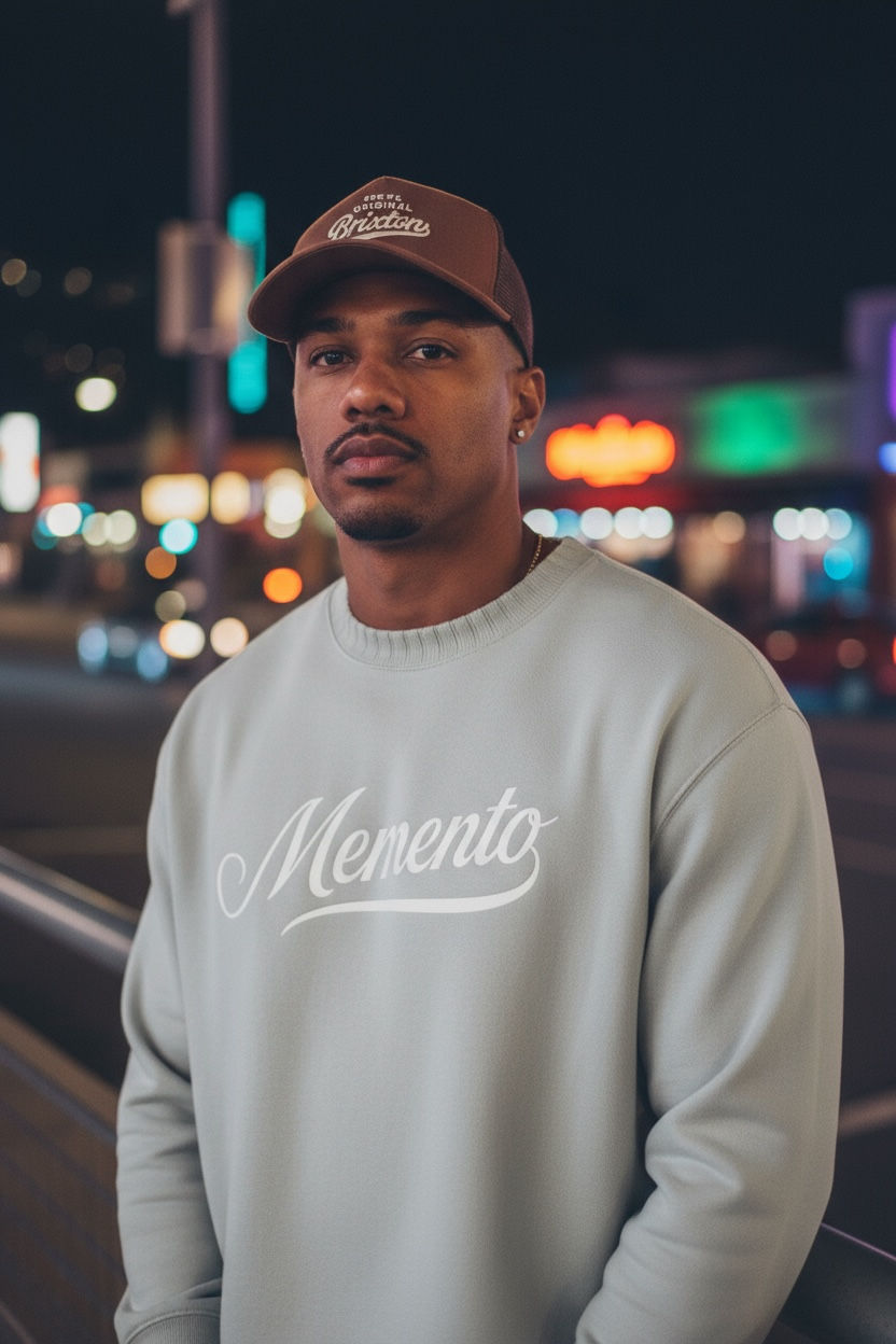 Memento (Grey/White) Knitted Neck Oversize Sweatshirt - Memento Mori Clothing