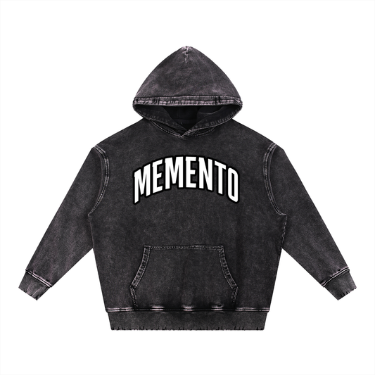 Memento Snow Wash Hand-Frayed Heavyweight  Hoodie - Memento Mori Clothing