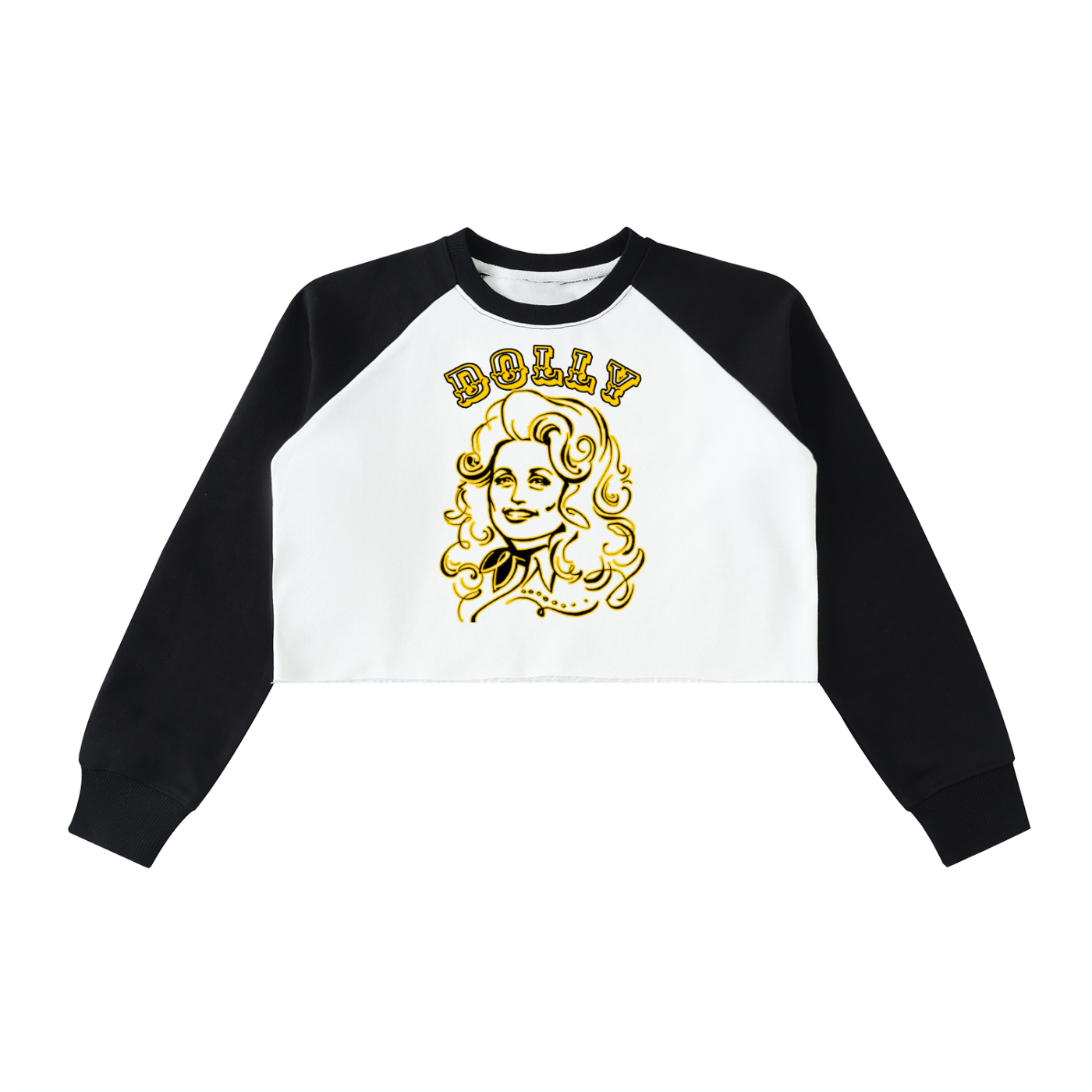 DOLLY Raw-Hem Color-Block Raglan Crop Sweatshirt - Memento Mori Clothing
