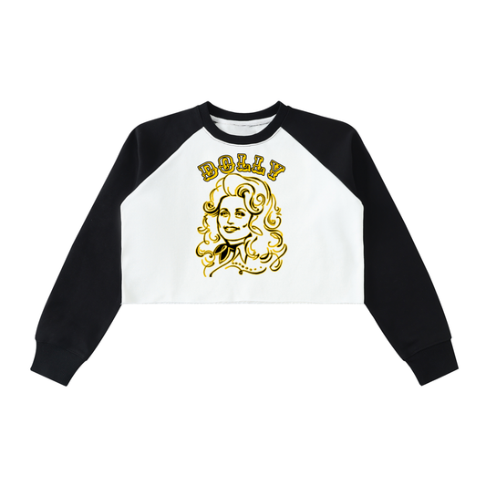 DOLLY Raw-Hem Color-Block Raglan Crop Sweatshirt - Memento Mori Clothing