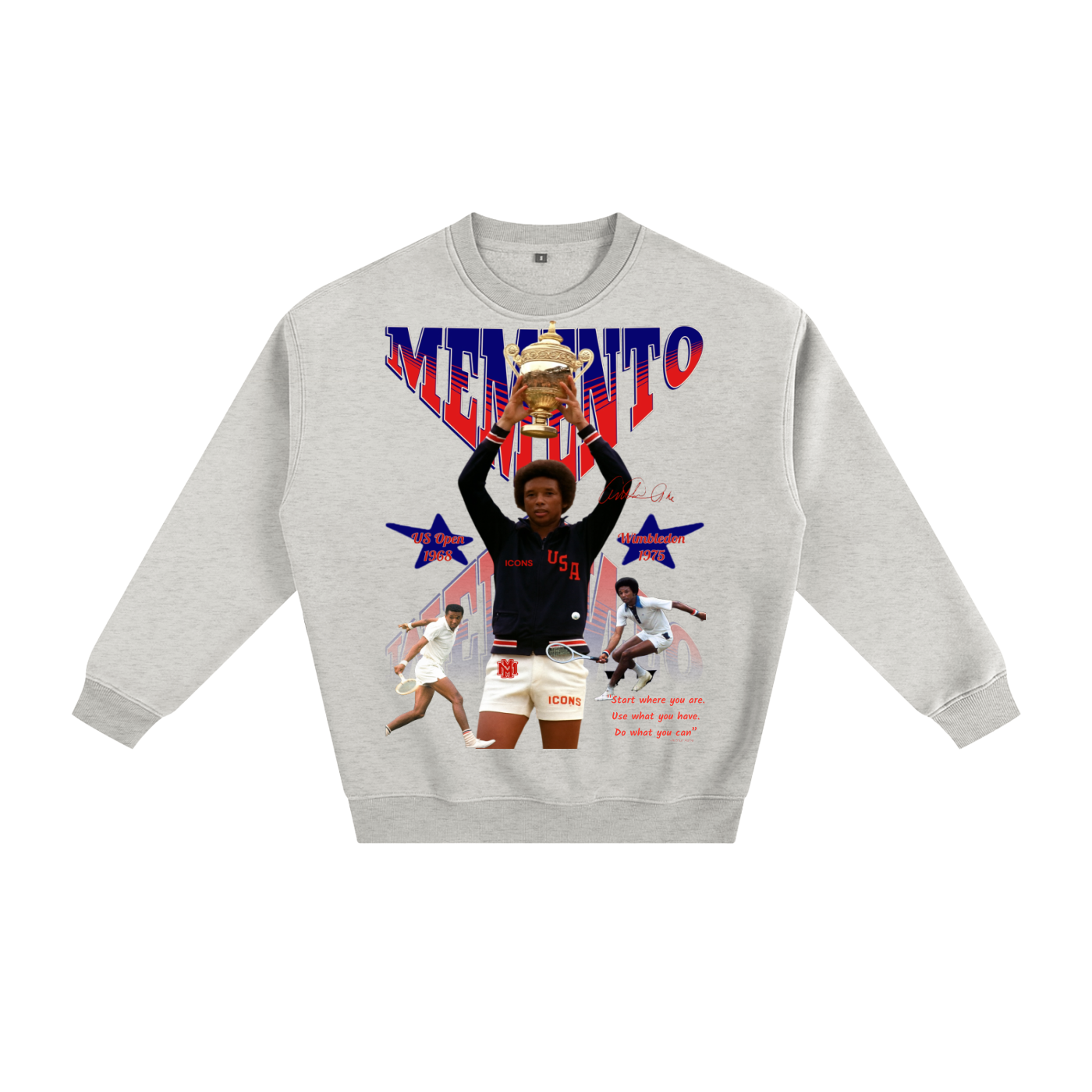 Arthur Ashe Fleeced Sweatshirt - Memento Mori Clothing
