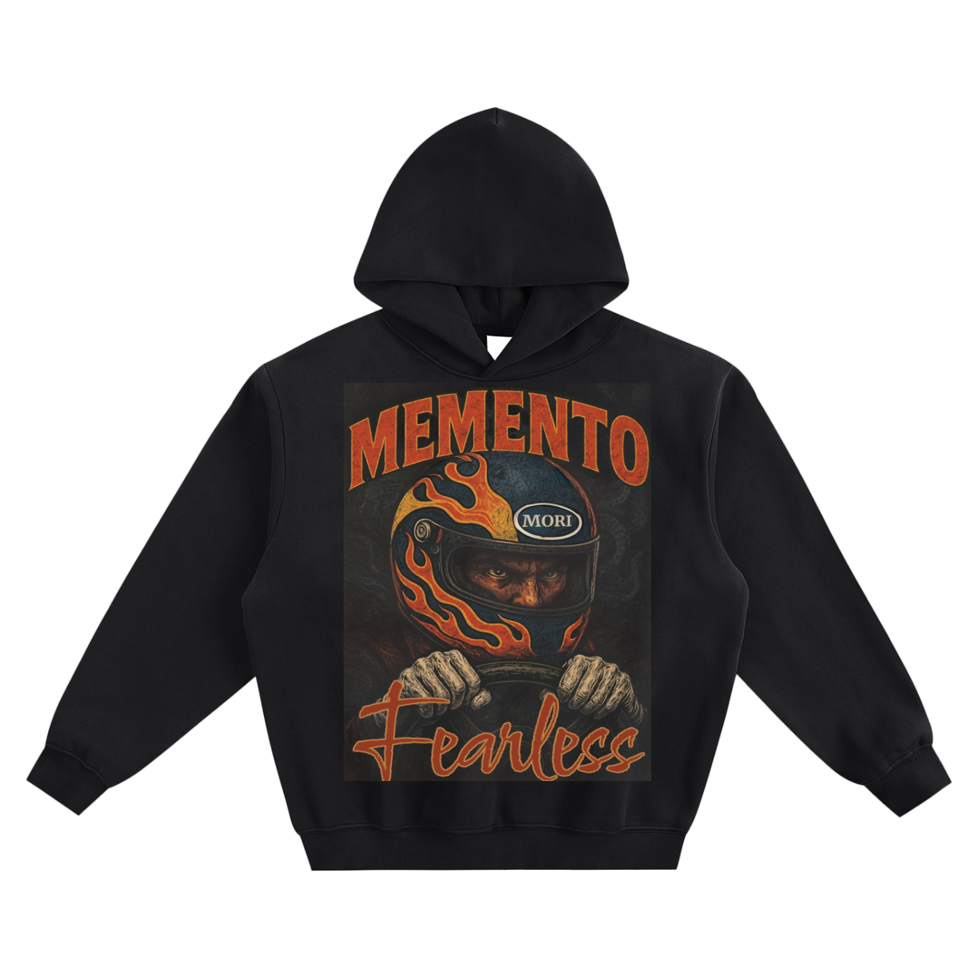 Fearless Racer Fleeced Boxy Hoodie - Memento Mori Clothing