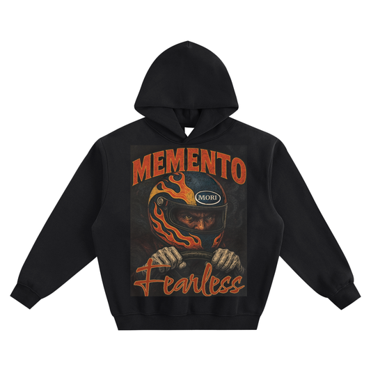 Fearless Racer Fleeced Boxy Hoodie - Memento Mori Clothing