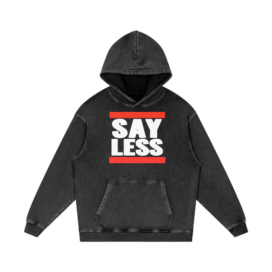 Snow Washed Loose Cotton Hoodie - Memento Mori Clothing