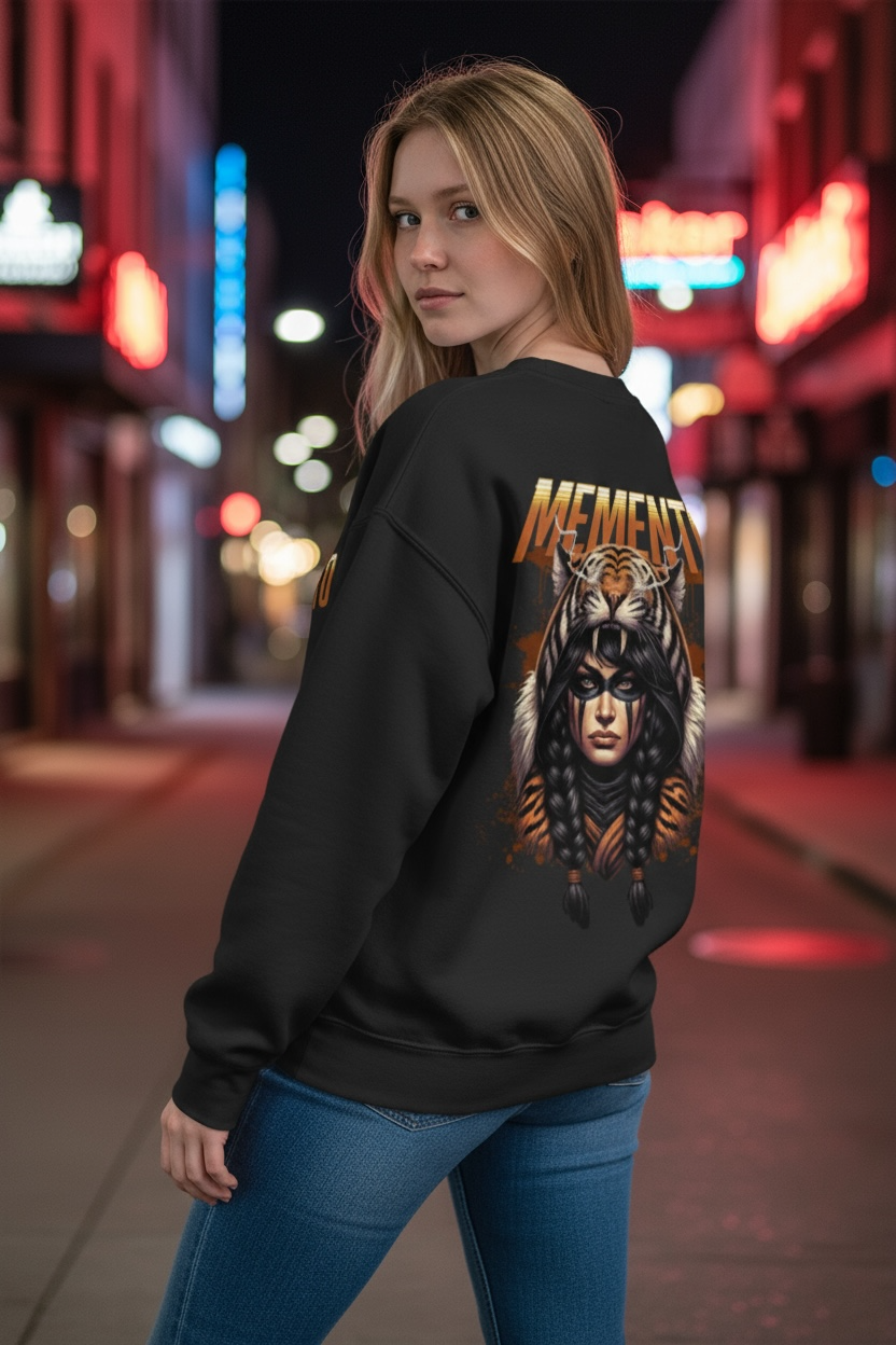 Fleece Side Slit Crewneck Sweatshirt - Memento Mori Clothing