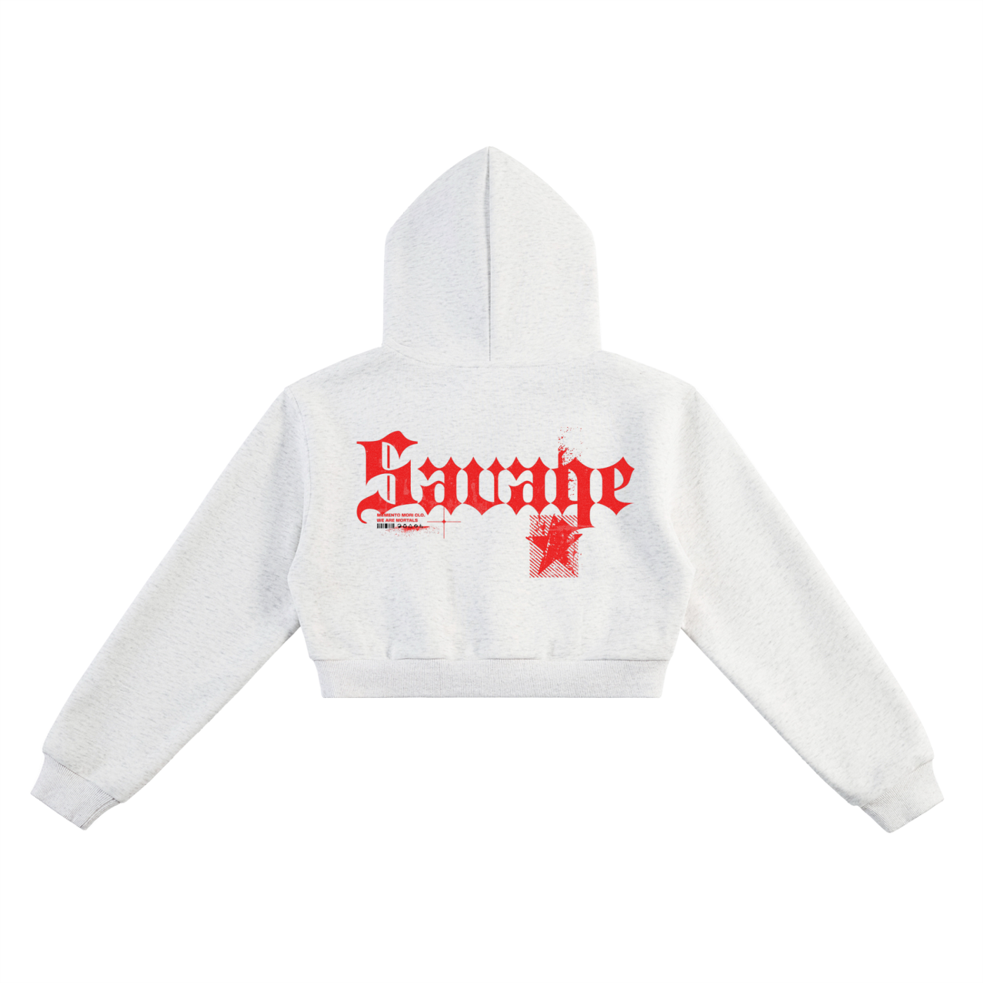 Savage Cropped Hoodie - Memento Mori Clothing