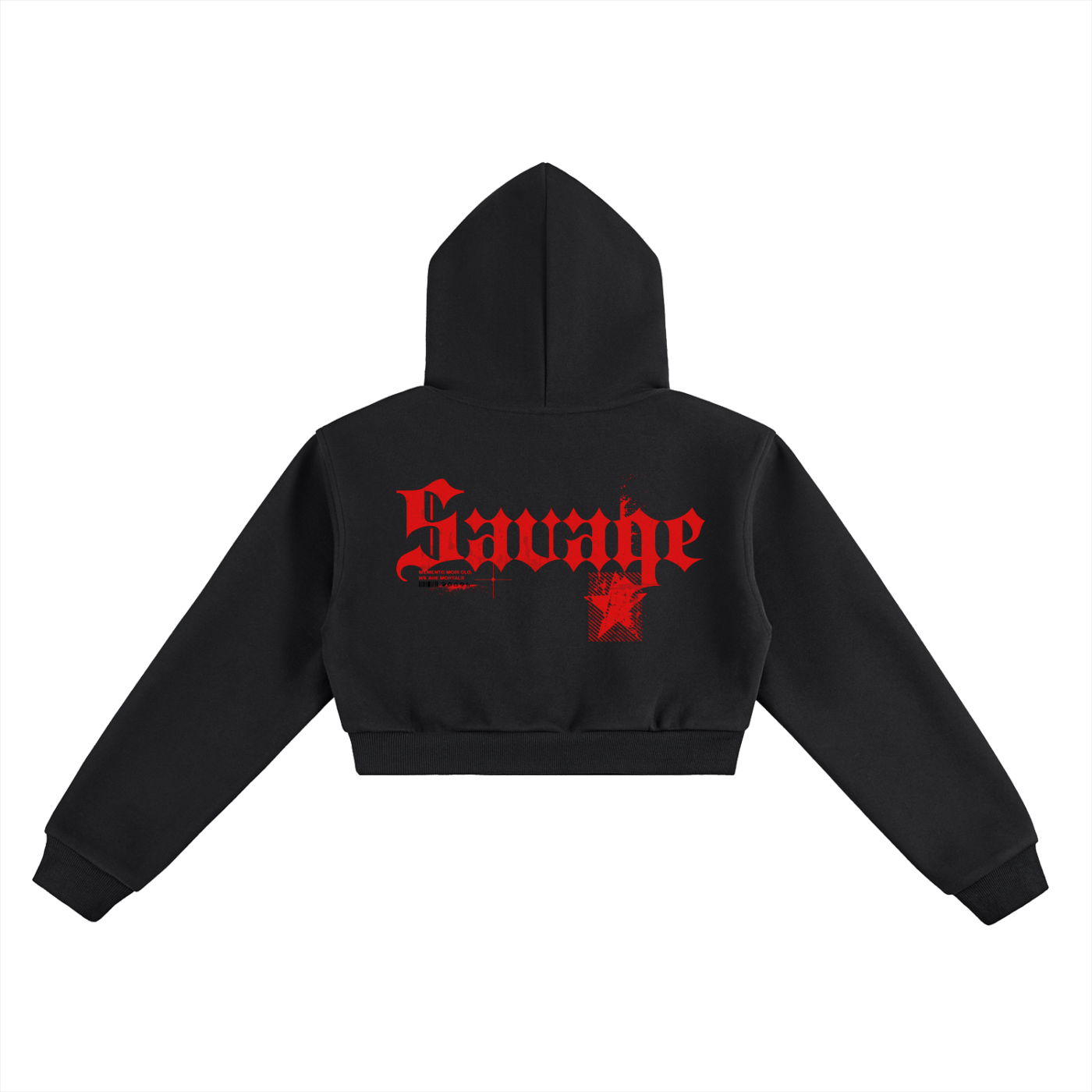 Savage Cropped Hoodie - Memento Mori Clothing