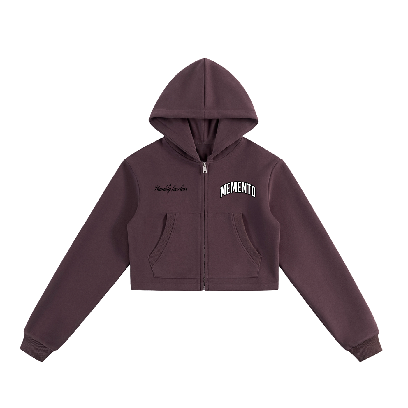 MMC Essential Cropped Zip-Up Hoodie - Memento Mori Clothing