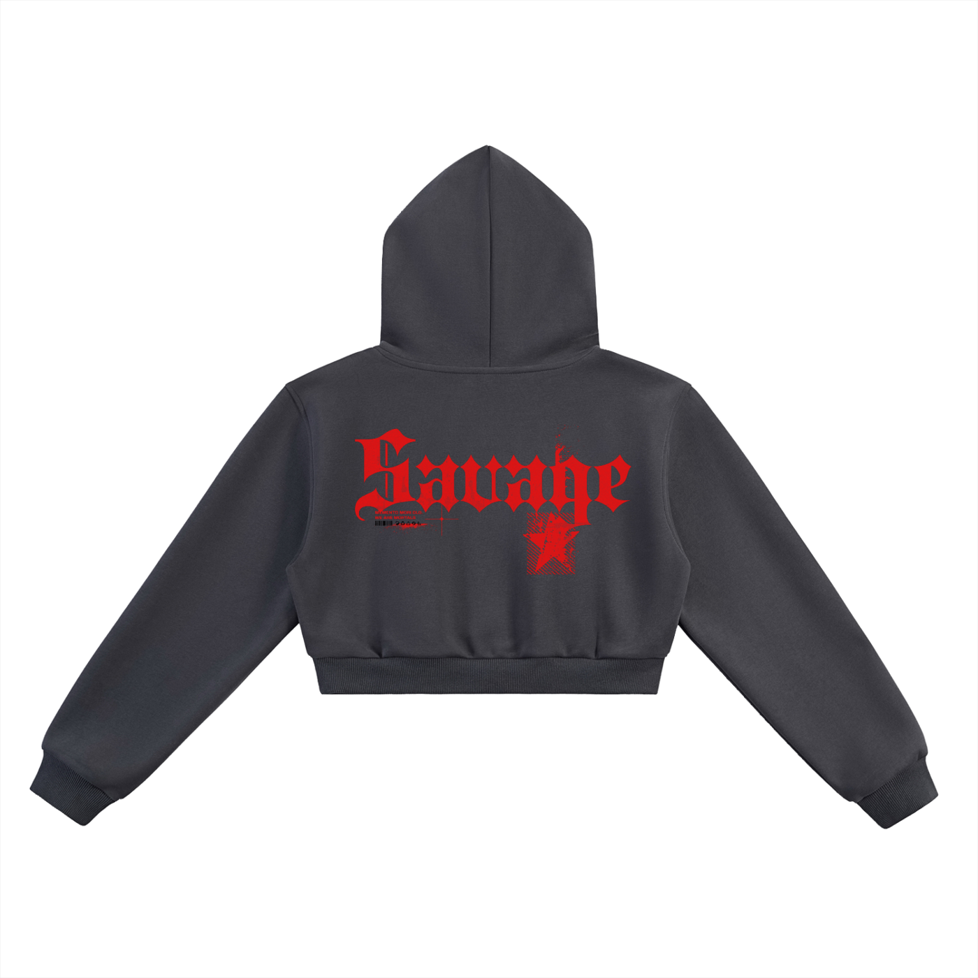 Savage Cropped Hoodie - Memento Mori Clothing