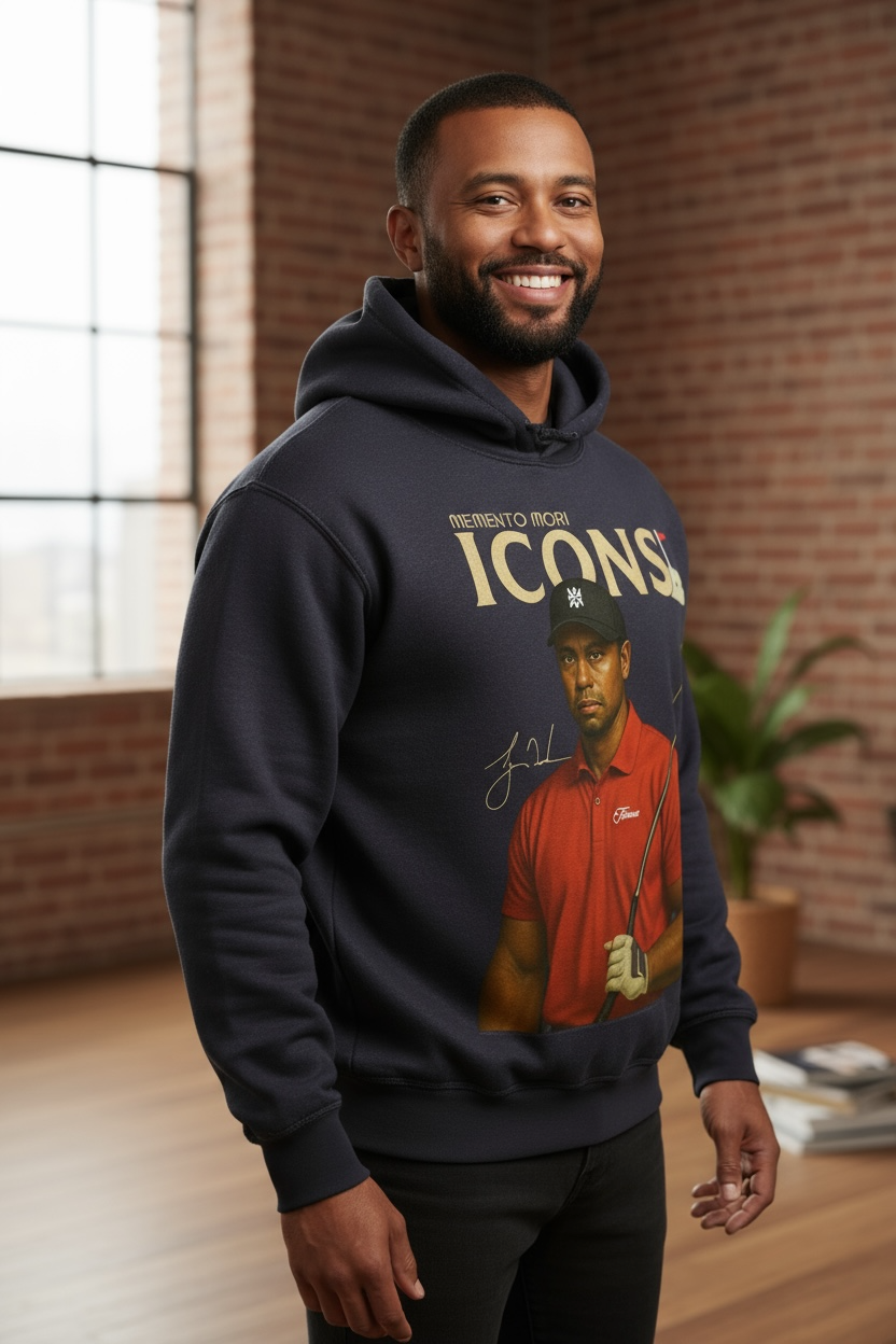 TIGER Frayed Enzyme Washed Fleece Hoodie - Memento Mori Clothing
