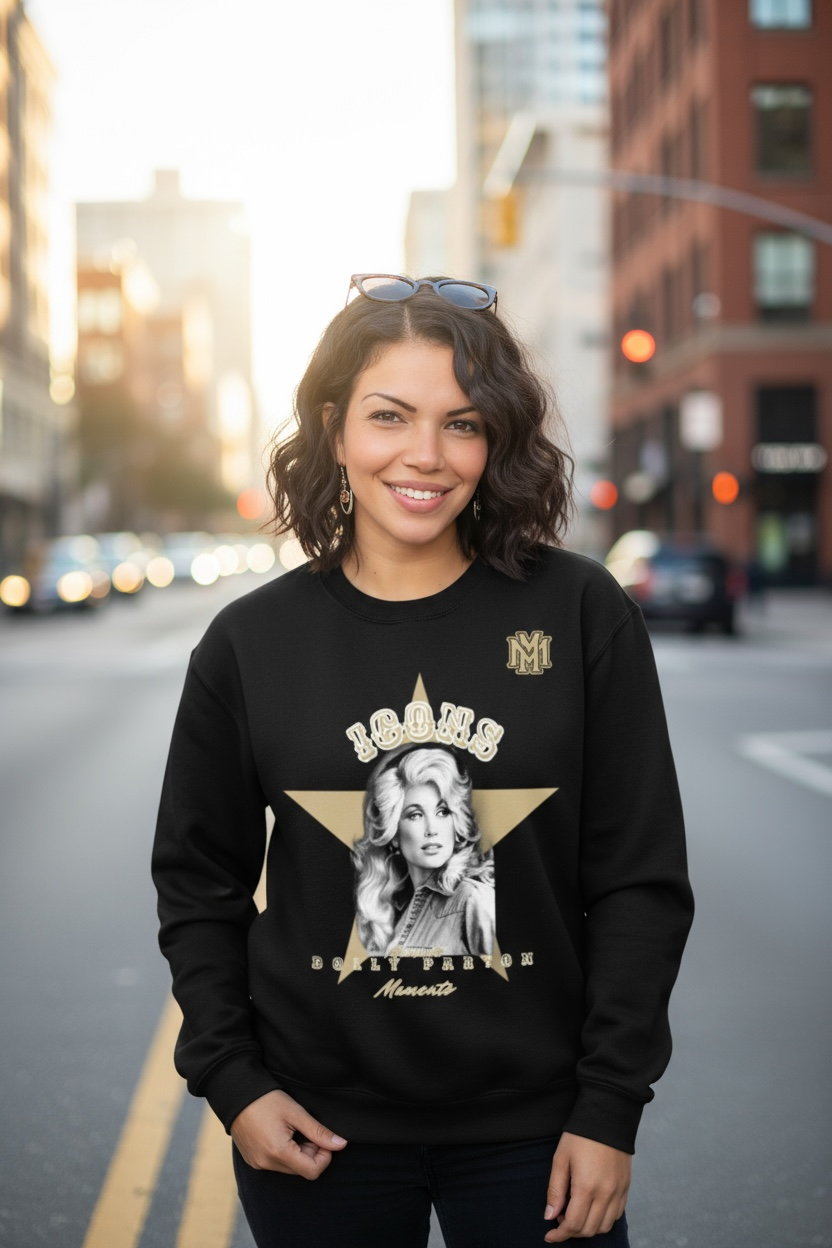 Dolly Parton Fleeced Sweatshirt - Memento Mori Clothing