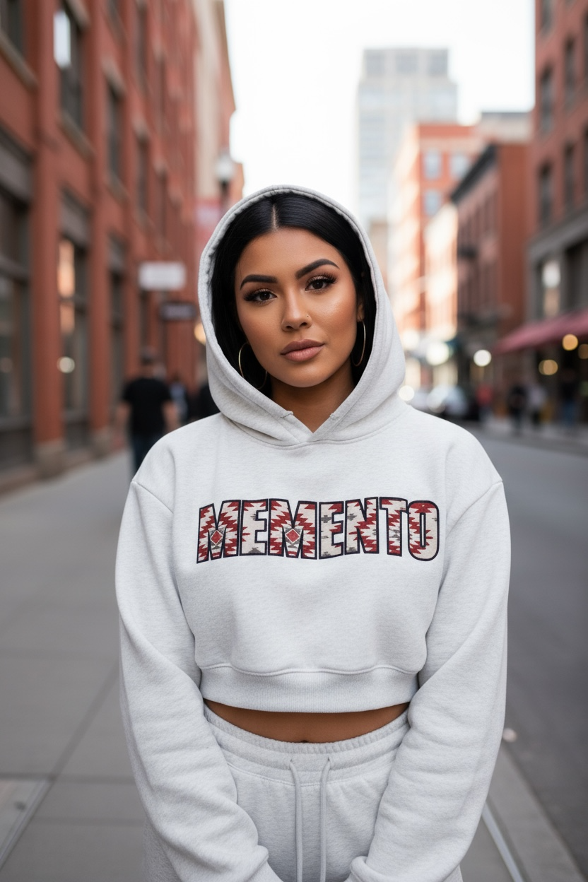MMC Aztec Cropped Hoodie - Memento Mori Clothing