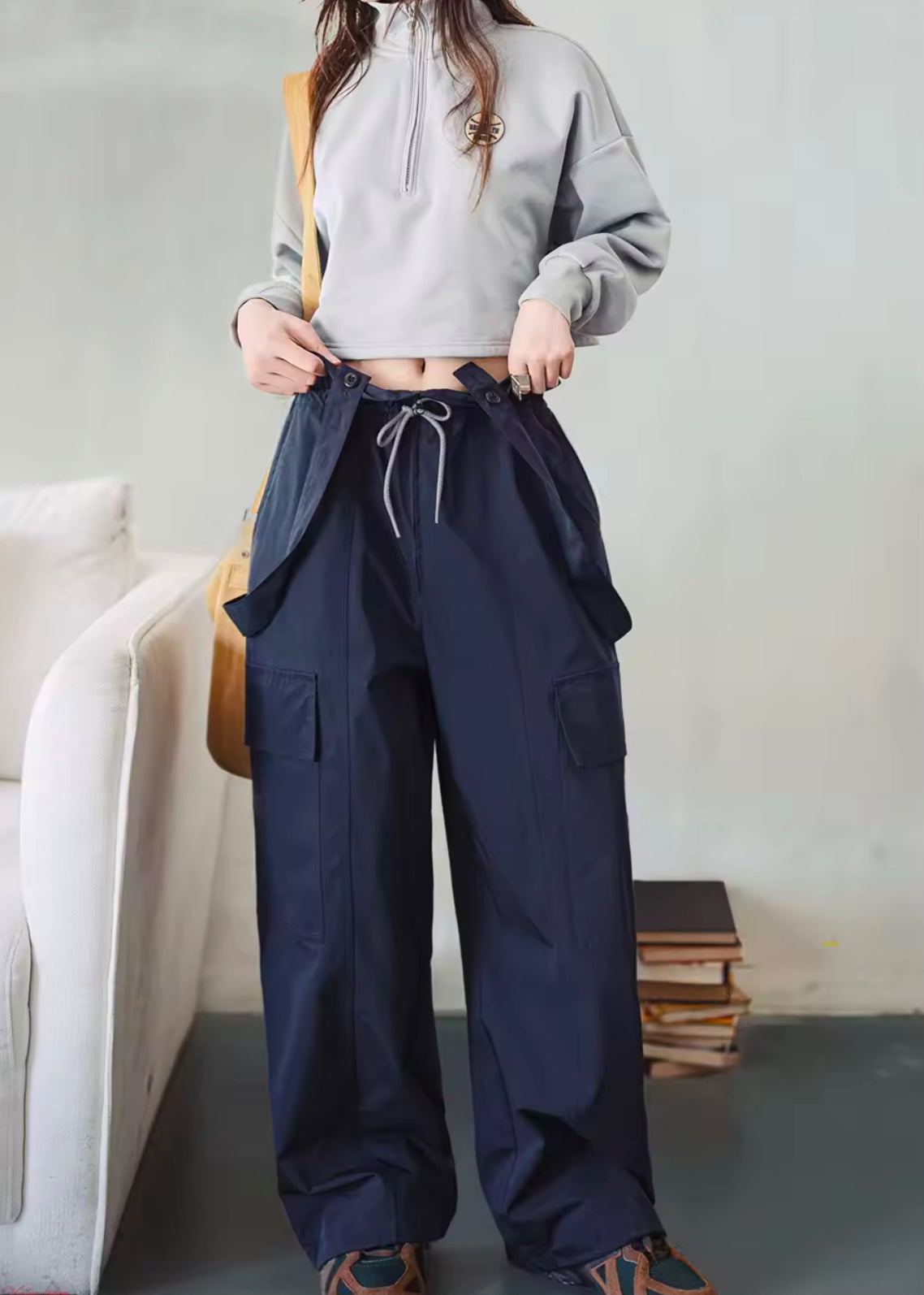 Women’s 2 way Overalls w/ Elastic Drawstring Waist - Memento Mori Clothing