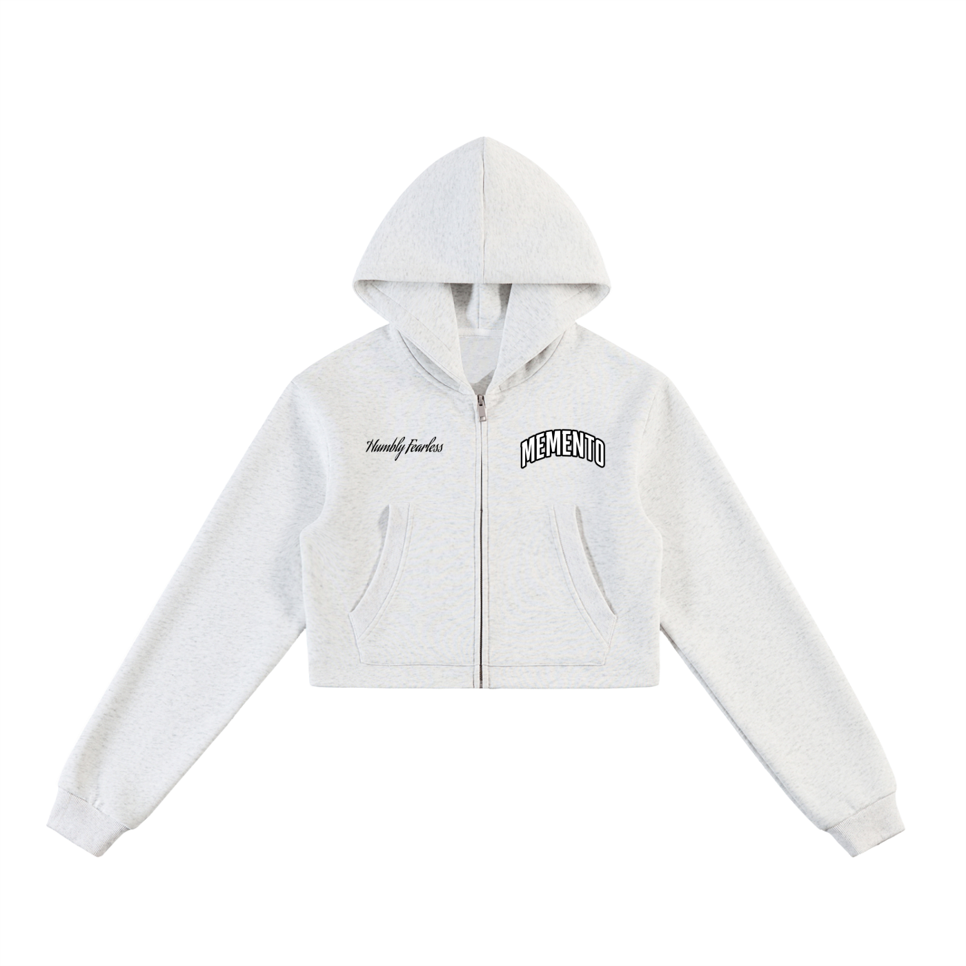 MMC Essential Cropped Zip-Up Hoodie - Memento Mori Clothing