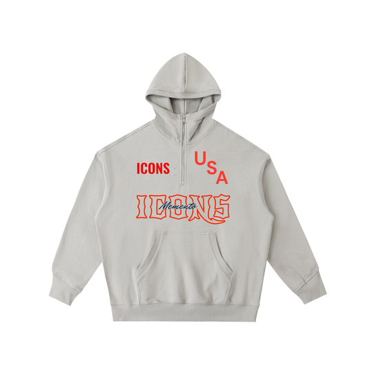 Ashe USA Half-Zip Fleece Hoodie - Memento Mori Clothing