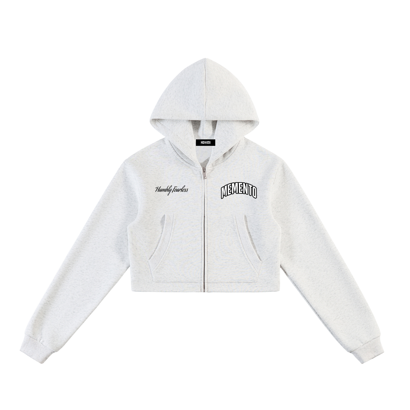 MMC Essential Cropped Zip-Up Hoodie - Memento Mori Clothing