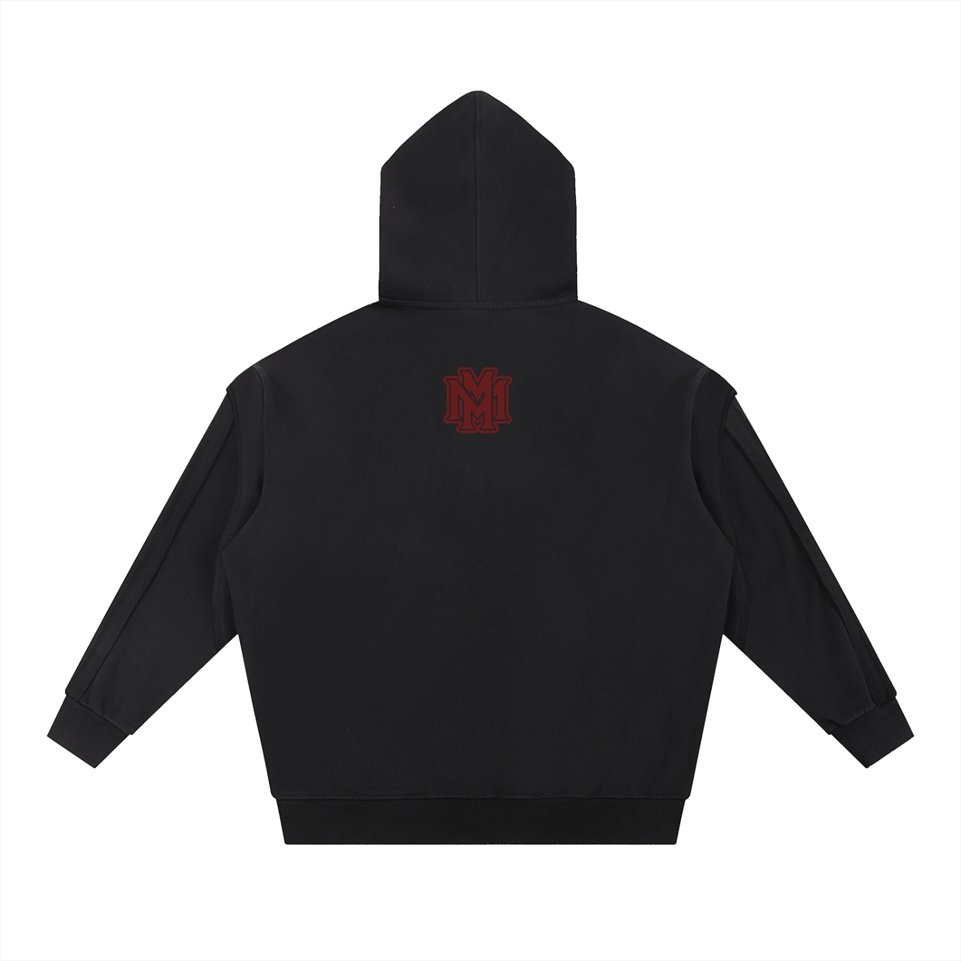 Aztec Contrast Tape Raw Edge Double Layered Hoodie - Memento Mori Clothing