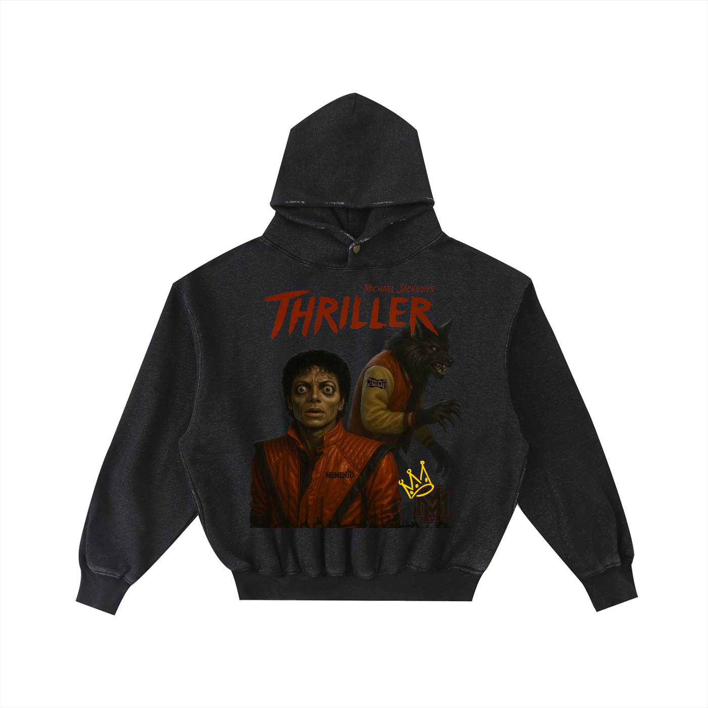 Thriller Frayed Enzyme Washed Fleece Hoodie - Memento Mori Clothing