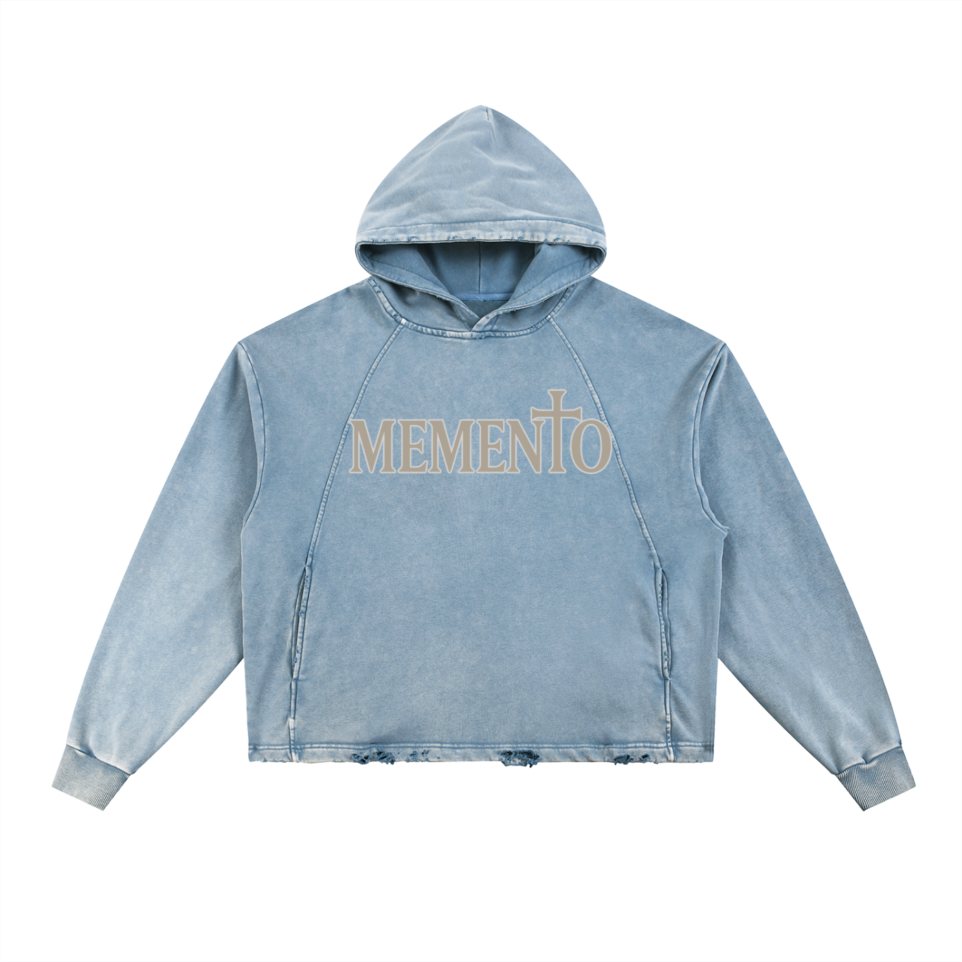 Memento Vintage Washed Frayed-Hem Hoodie - Memento Mori Clothing