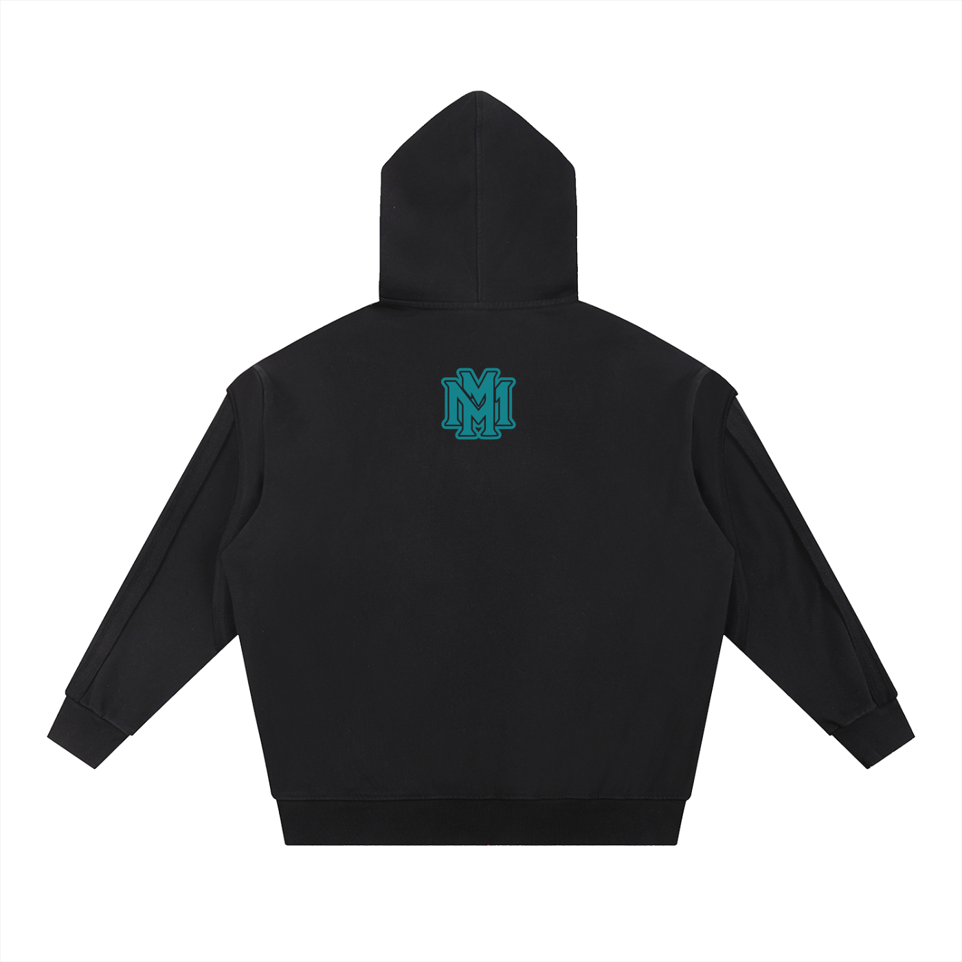 Contrast Tape Raw Edge Double Layered Hoodie - Memento Mori Clothing