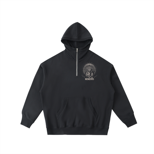 Skully Half-Zip Fleece Hoodie - Memento Mori Clothing