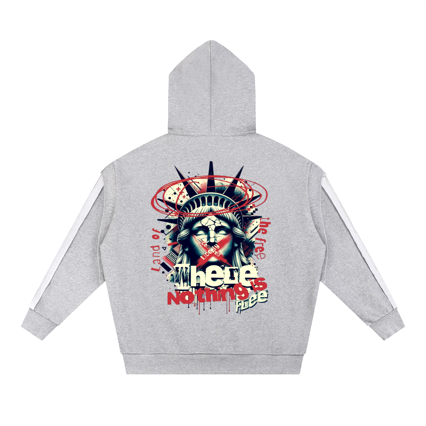 America Tape Raw Edge Double Layered Hoodie - Memento Mori Clothing