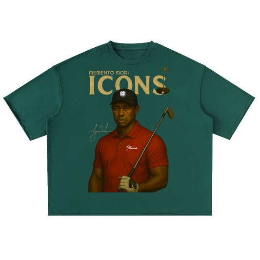 Tiger Woods Washed Rolled Hem Half Sleeve T-Shirt - Memento Mori Clothing