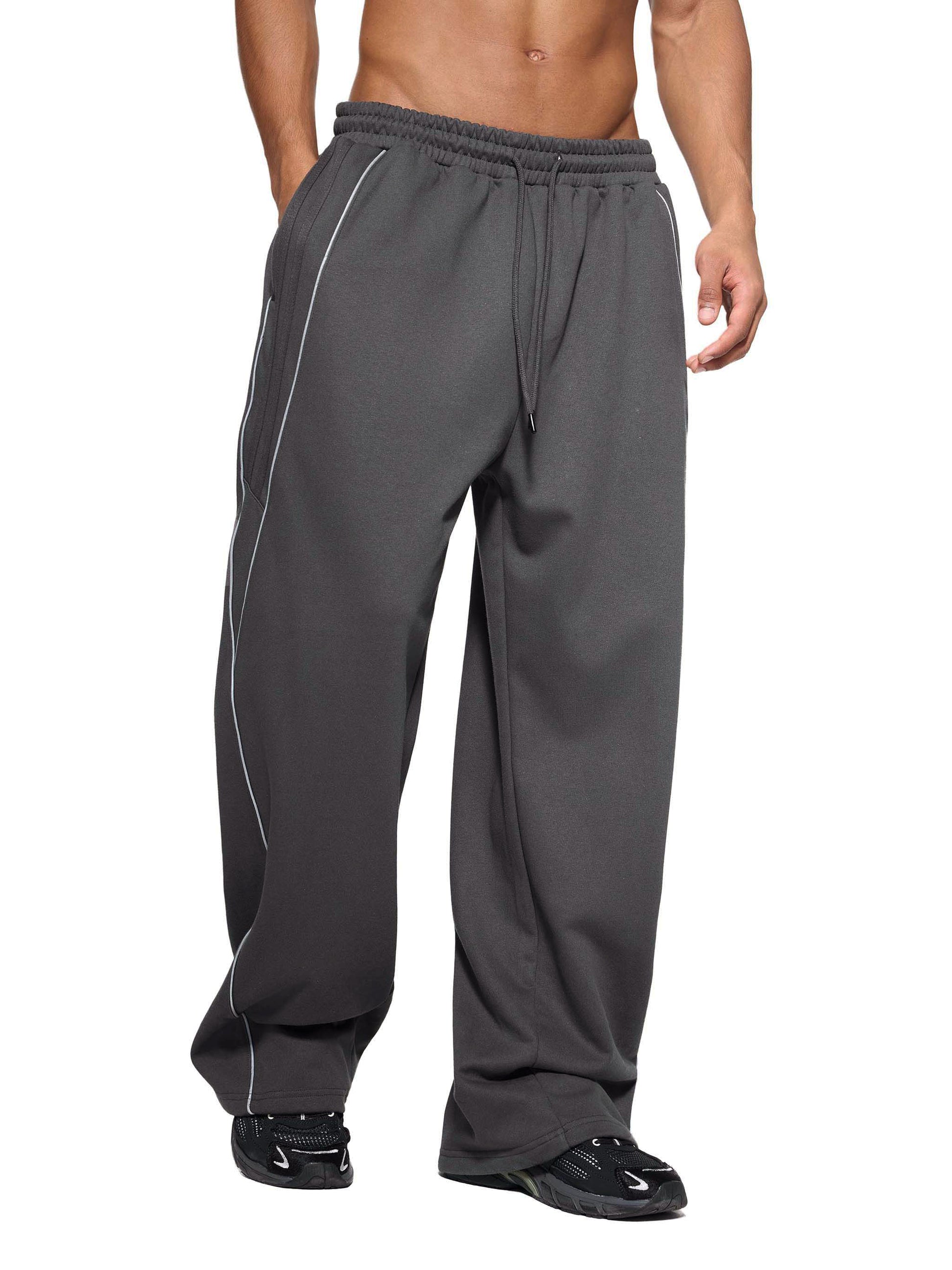 Reflection Striped Straight-Leg Sweatpants - Memento Mori Clothing