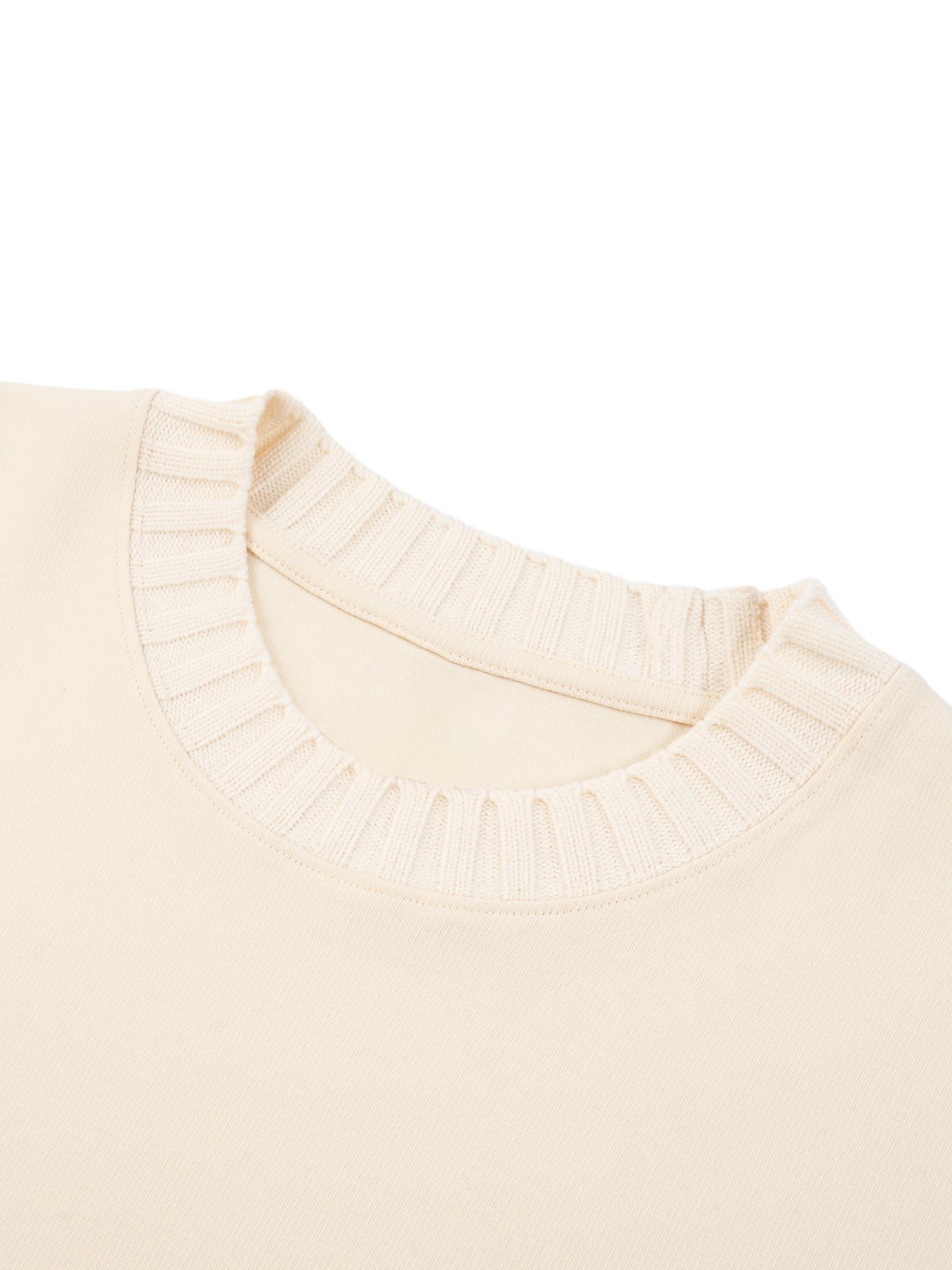 Memento (Grey/White) Knitted Neck Oversize Sweatshirt - Memento Mori Clothing