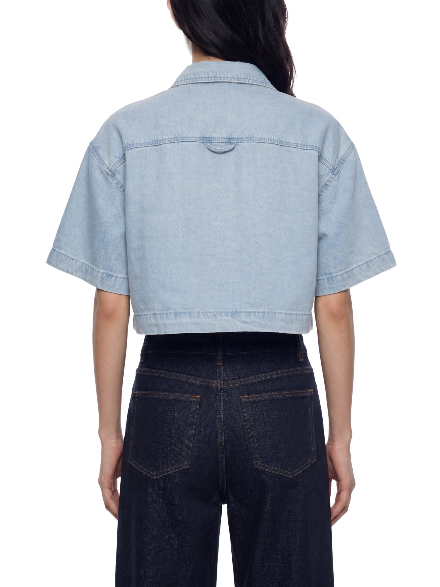 Women's Vintage Wash Boxy Cropped Shirt - Memento Mori Clothing