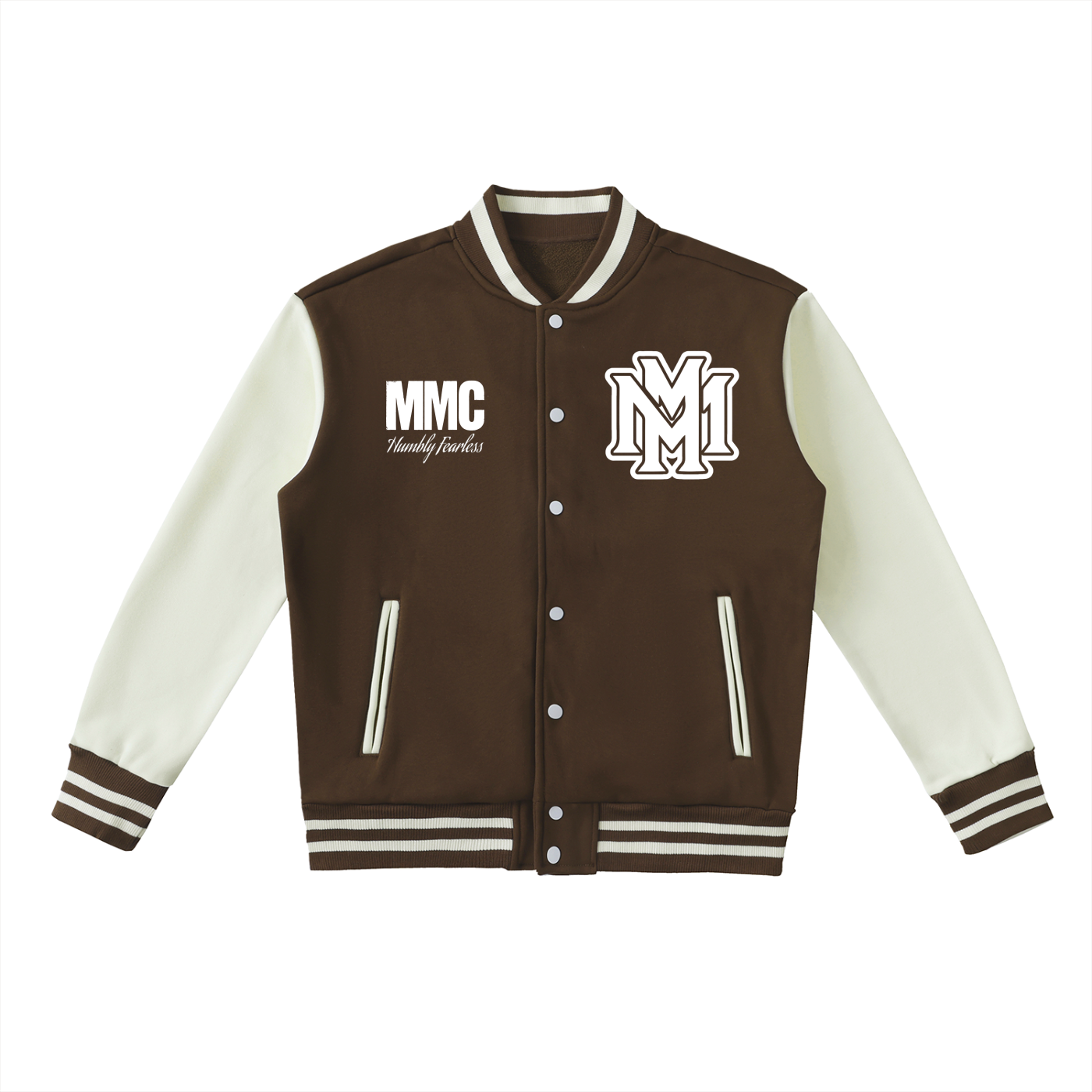 Two-Tone Fleeced Varsity Jacket - Memento Mori Clothing